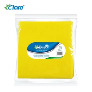 Factory Economic Premium Quality Non Scratch Yellow Spunlace Cleaning Cloth for House Cleaning