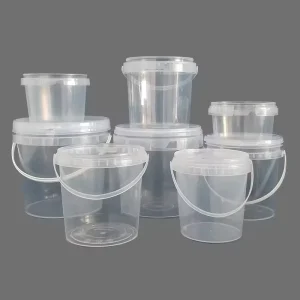 Factory Food Grade Round Clear PP Plastic Buckets With Lids Handle for Package Storage