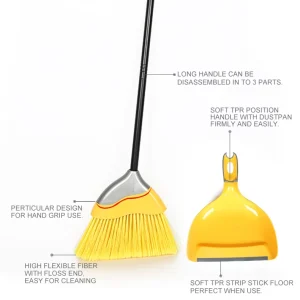 Factory Household Broom Dustpan Set Minimalist Kitchen Bathroom Long Handle High Quality Dustpan Broom Set