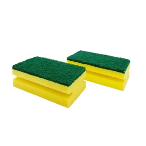 Factory Household Heavy Duty Pu Sponge Scouring Pad Dish Scrubber Sponge Cleaning Pads With Recessed Handle Slot