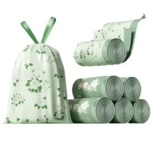 Factory Household Portable Interleaved Folding Drawstring Trash Garbage Bag on Roll