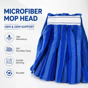 Factory Household Rotary Microfibre Mop with Replaceable Custom Mop Head