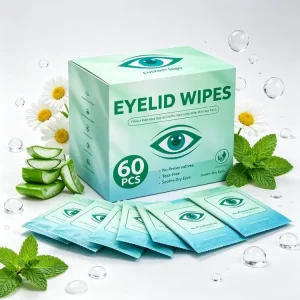 Factory Hypoallergenic Single-Use Eyelid Cleansing Wipes for Itchy Eyes