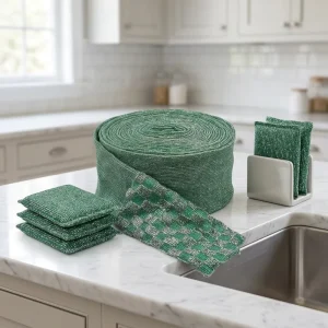 Factory Kitchen Cleaning Raw Material Fabric Scrubber Cloth Scouring Pad Roll