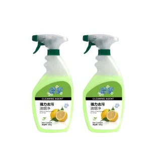 Factory Kitchen Oil and Grease Stain Cleaning Liquid Spray with Lemon Fragrance