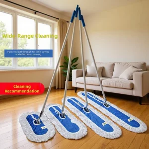 Factory Large Flat Dust Mop for Industrial and Household Use with Desk Handle and Mop Cloth