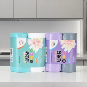 Factory Made Disposable Stand Up PE Plastic Trash Bags on Roll Star Seal Garbage Bags for Packaging
