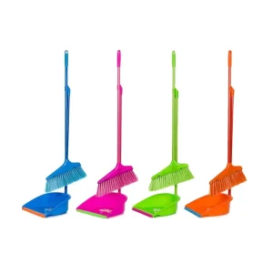 Factory Manufacture Plastic Garbage Shovel and Broom Dustpan Set with Long Handle