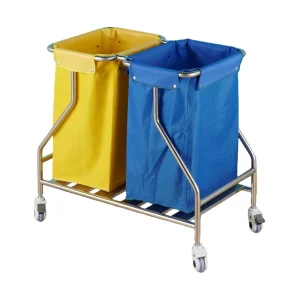 Factory Medical Cleaning Dirt Cart Stainless Steel Dirt Trolley With Castors for Hospital