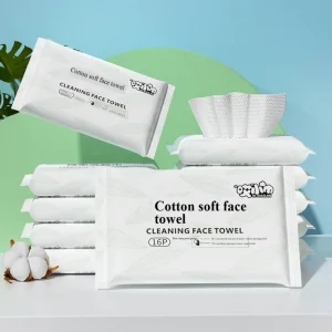Factory OEM 100% Cotton Cleansing Wipes, 16 Count, Eco-Friendly, Antibacterial, Soft, for Travel