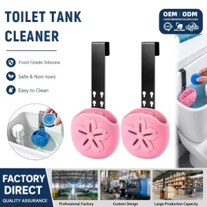 Factory OEM Adjustable Silicone Round Toilet Tank Cleaning Tablet Holder Bleach Tablet Hanger