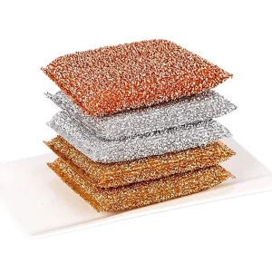 Factory OEM Custom Gold Silver Shallot Washing King Decontamination Kitchen Sponge Scouring Pad for Pots Pans Cross border