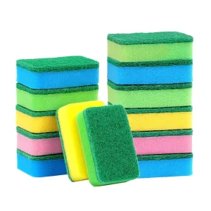 Factory Polyester Dishwashing Sponge, Colorful, 11 x 7 x 3 cm