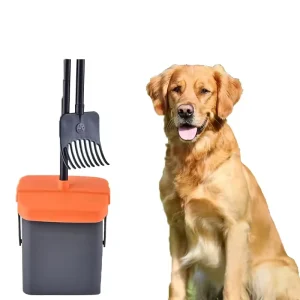 Factory Portable Pet Cleaning Kit with Trash Can, Rake, Poop Pick-Up Broom and Dustpan