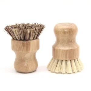 Factory Price Bamboo Kitchen Pot Scrubber Brush Short Handle Dishwashing Brush