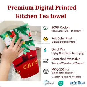 Factory Price Bright Fruit Lemon Polyester Waffle Sublimation Dish Tea Towel for Kitchen Towel Microfiber White Napkins