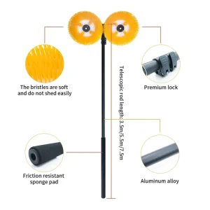 Factory Price Cleaning Brushes Adjustable Long Handle for Efficient and Safe PV Panel Maintenance Cleaning Brush with Water