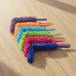 Factory Soft Bendable Extendable-Handle Washable Microfiber Duster, 58 cm, for Keyboard and Ceiling Cleaning
