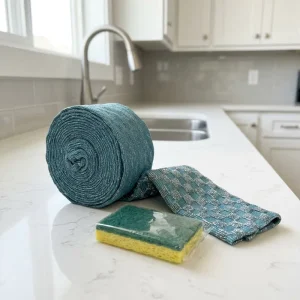 Factory Supply Polyester+PET Material Sponge Scouring Pad Material Cloth Rolls