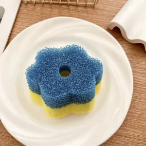 Factory Supply Temperature-Sensitive Dual-Layer Scrub Sponge for Kitchen Dishwashing