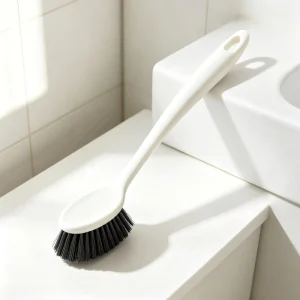 Factory Supply White Plastic Long Handle Toilet Bowl Brush with Stiff Bristles
