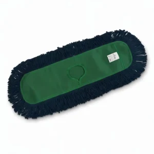 Factory Synthetic Yarn Dust Mop Head Dark Green Polyester Cloth Flat Mop Refill for Janitorial Cleaning