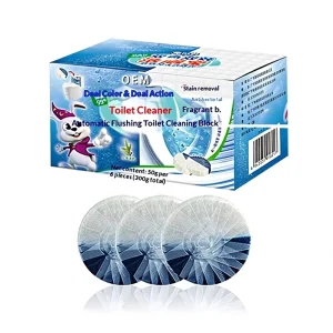 Factory Toilet Cleaner Tablets Blue White Bubbling Pine Scent Formula for Odor and Stain Removal
