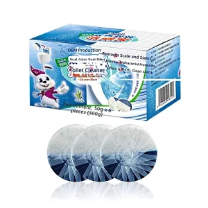 Factory Toilet Cleaner Tablets Blue White Pine Scent Bubbling Formula for Odor and Stain Removal
