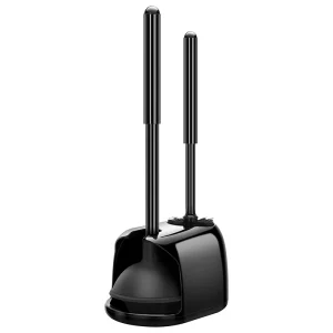 Factory Toilet Plunger and Bowl Brush Combo with Caddy for Bathroom
