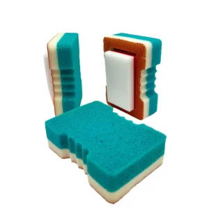 Factory customized colorful scouring pad dishwashing sponge kitchen household non stick oil antibacterial sponges