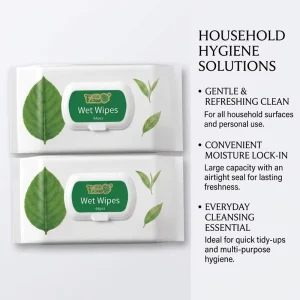 Faduo Eco friendly Packaging Natural Biodegradable Plant based White Non woven 15*20cm 42.8gsm Household Cleaning Wet Wipes