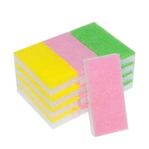 FantastiCLEAN 15Pack Car Cleaning Scouring Sponge Pads Lightweight Sustainable Rectangle Scrub Sponges Daily Use Dish Wash
