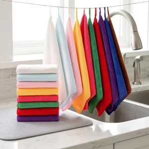 Fine Fiber Square Scouring Pad 30x30cm Absorbent Thickened Dishwashing Towel Kitchen Dishcloth Kitchen Cleaning Plain