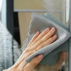 Fish Scale Microfiber Cleaning Cloth Kitchen Glass Mirror Wiping Towel