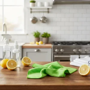 Fish Scale Microfiber Square Water Absorbent Lint Free Polishing Cloth for Kitchen Glass Cleaning