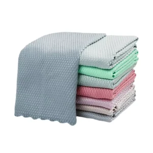 Fish Scale Nanoscale Microfiber Cleaning Cloth for Glass Car Windows and Mirrors