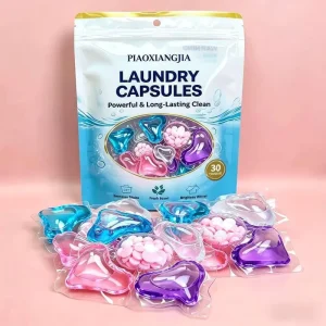 Five chamber Laundry Detergent Pods Long lasting Fragrance Stain Removal Fabric Softening 80 85% Active Ingredients Laundry
