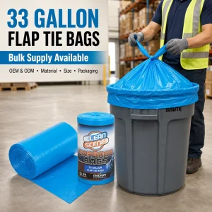 Flap Tie Garbage Bags Custom Size Thickness Color Packaging OEM ODM China Vietnam Manufacturer