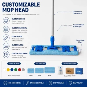 Flat Mop Head for Household & Commercial Floor Cleaning