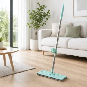 Flat Mop Wet & Dry No Wash Cloth Hands Free Effortless Hardwood Floor Household Cleaning