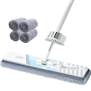 Flat Mop With Mop Cloth Rotating Floor Mop Long Handle Hands free Wash Flat Mop Wet and Dry Floor Cleaning