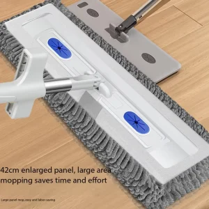 Flat Mop with Cleaning Liquid Applicator Rotatable Dry and Wet Mop