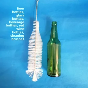 Flexible Bendable Stainless Steel Long Handle Nylon Bristle Bottle Cleaning Brush for Narrow Neck Wine Beer Bottles Cleaning