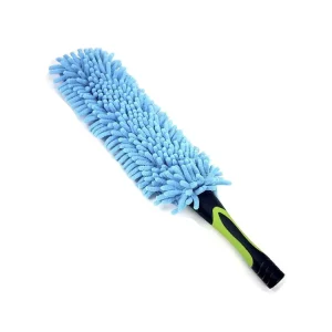 Flexible Chenille Duster with Blue Handle and Soft Microfiber Head for Ceiling Fans, Corners and High Surfaces