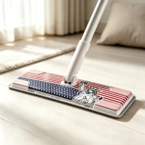 Flexible Rectangular EVA Baseplate Anti static Lightweight High Dehydration Dust Mop Split Extendable Iron Handle Easy Swap