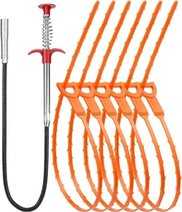 Flexible Spring Drain Snake Hair Clog Remover with Claw Hook for Sewer, Toilet, and Kitchen Sink