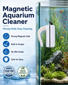 Floating Magnetic Aquarium Glass Cleaner Double Sided Non Scratch Fish Tank Algae Cleaning Brush OEM ODM EcoFriendly