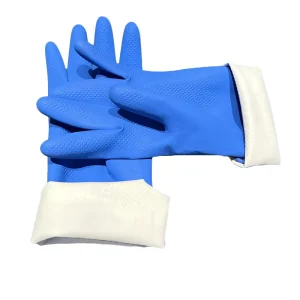Flock-Lined Latex Rubber Household Cleaning Gloves, 60g, Sizes S-XL