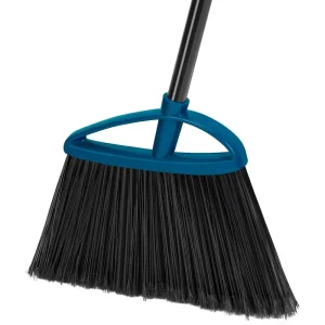 Floor Broom and Dustpan Set with Bristle Head and Aluminum Dustpan for Household Cleaning