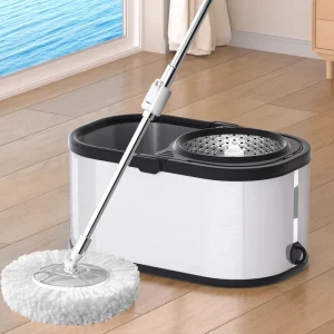 Floor Cleaning Microfiber Adjustable Clean Spinning Mops 360 Degree Rotatable Magic Spin Mop and Bucket Set